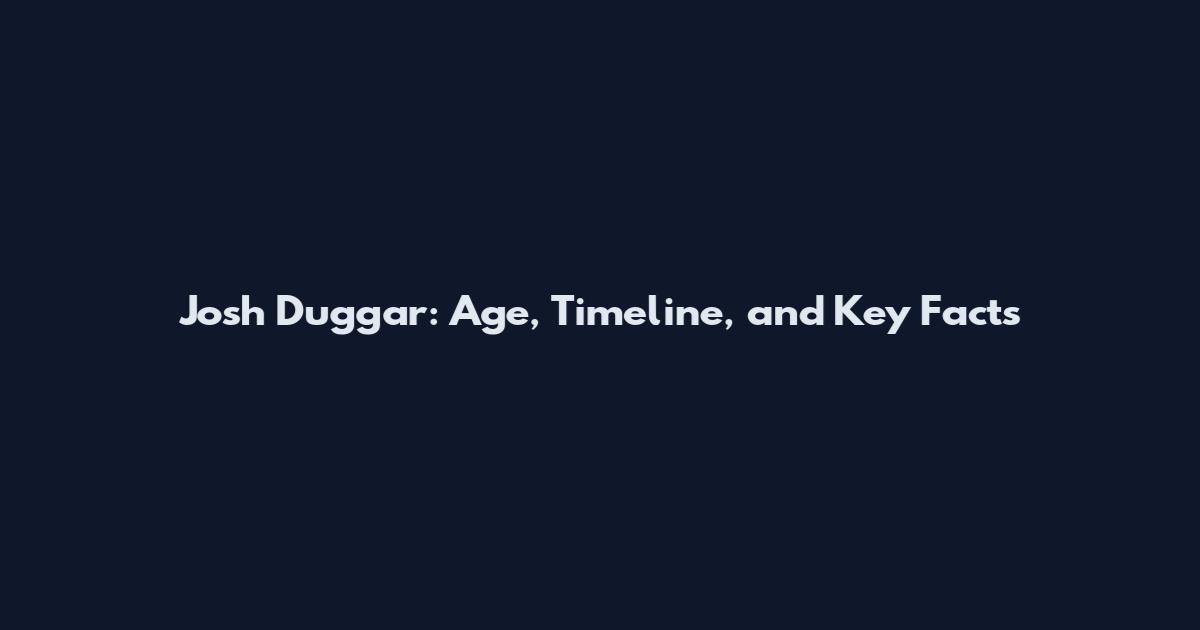 Josh Duggar: Age, Timeline, and Key Facts