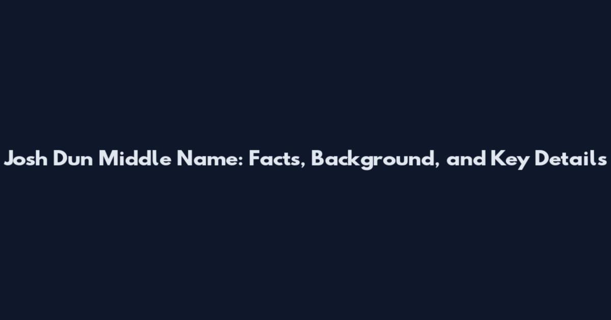 Josh Dun Middle Name: Facts, Background, and Key Details