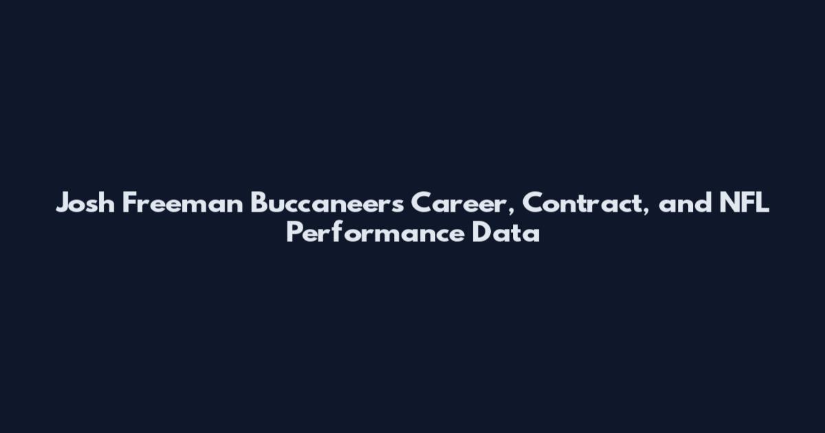 Josh Freeman Buccaneers Career, Contract, and NFL Performance Data