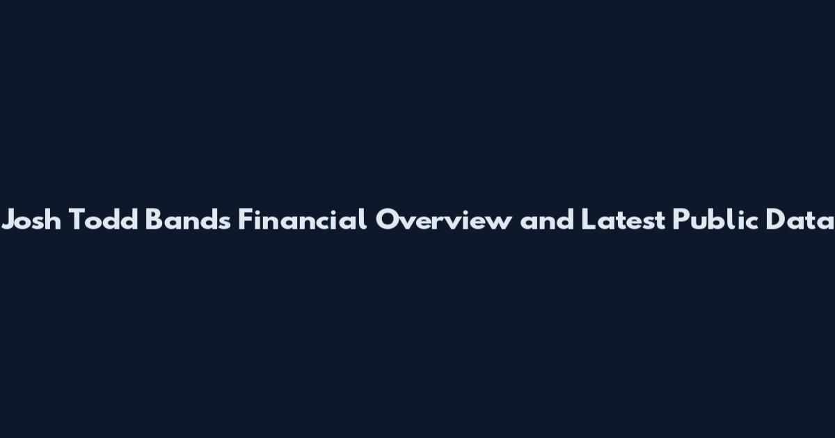 Josh Todd Bands Financial Overview and Latest Public Data