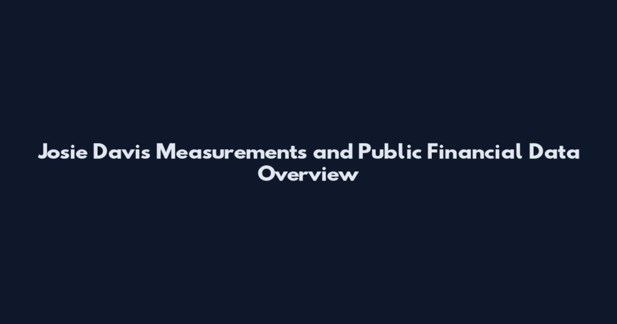 Josie Davis Measurements and Public Financial Data Overview