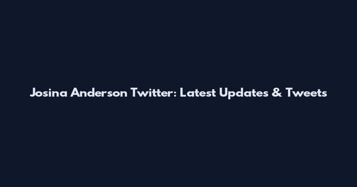 Josina Anderson Twitter: Latest Updates & Tweets