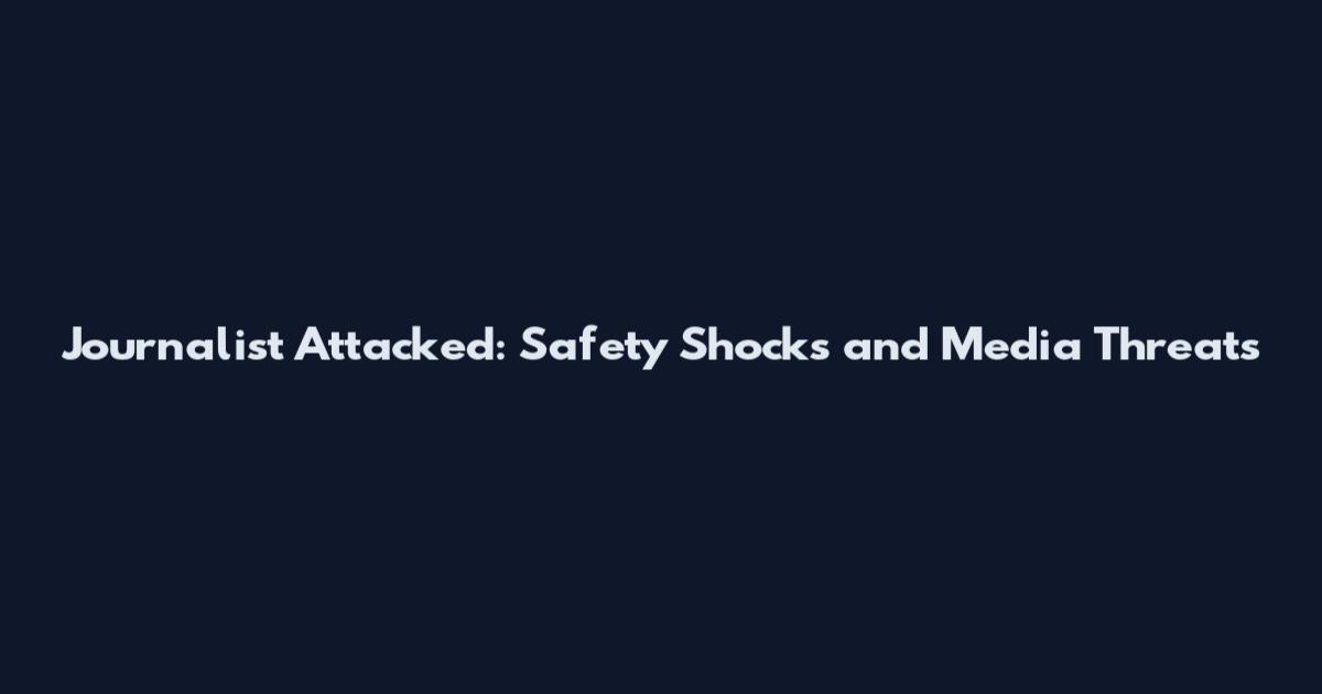 Journalist Attacked: Safety Shocks and Media Threats