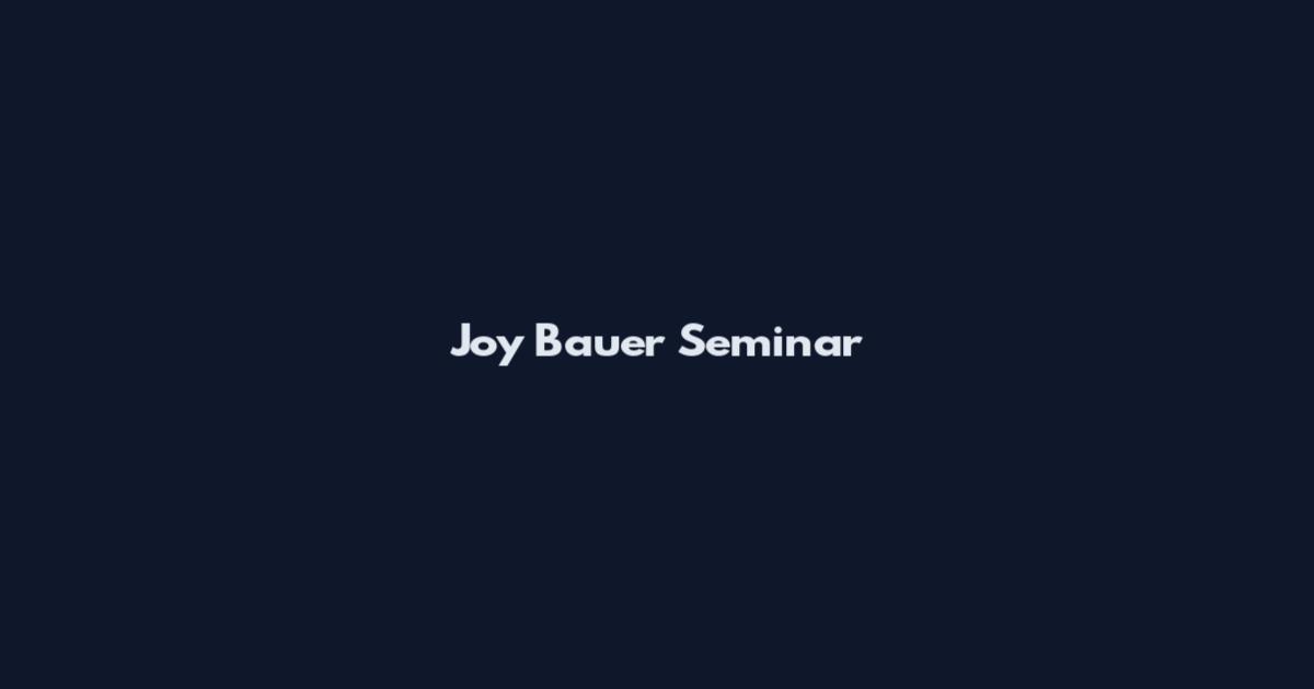 Joy Bauer Seminar