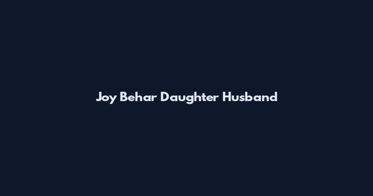 Joy Behar Daughter Husband