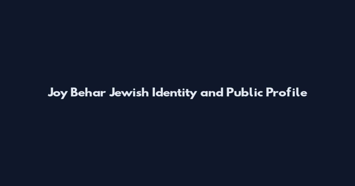 Joy Behar Jewish Identity and Public Profile