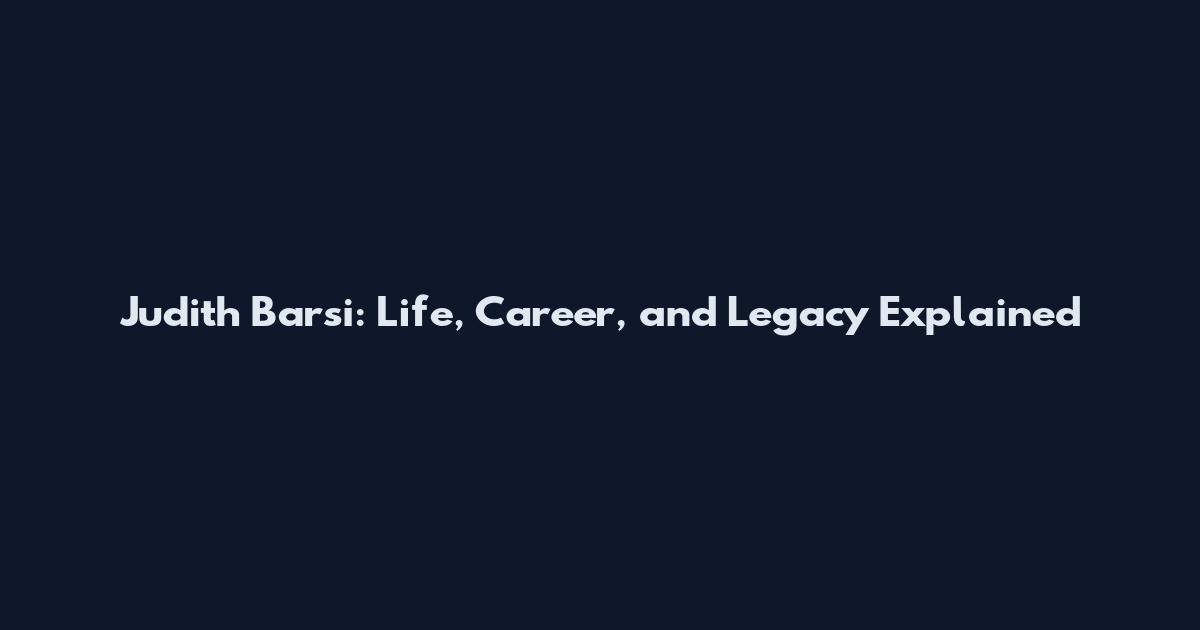 Judith Barsi: Life, Career, and Legacy Explained