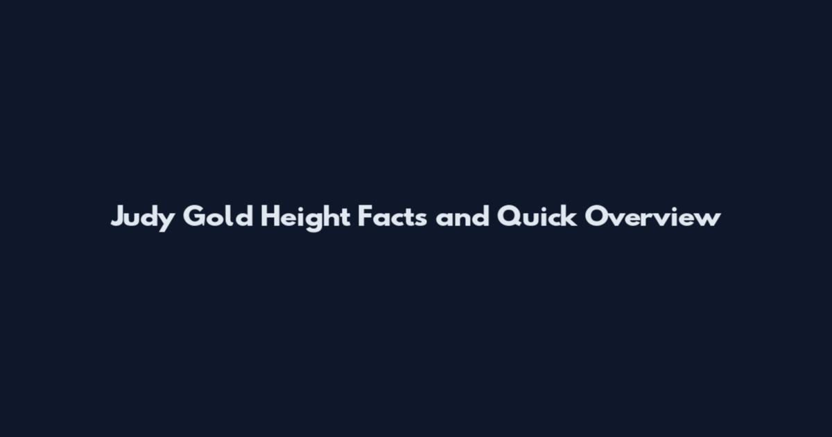 Judy Gold Height Facts and Quick Overview