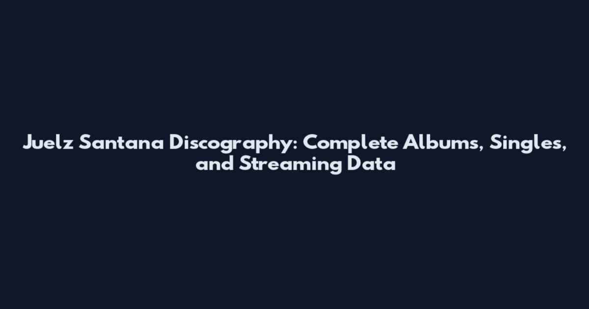 Juelz Santana Discography: Complete Albums, Singles, and Streaming Data