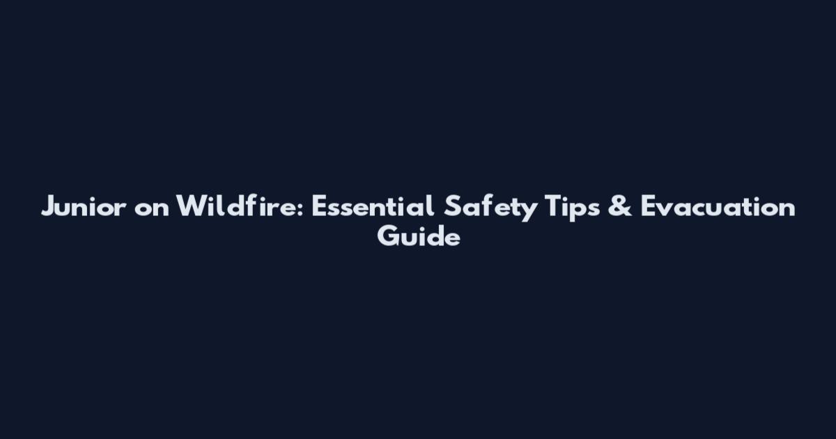 Junior on Wildfire: Essential Safety Tips & Evacuation Guide
