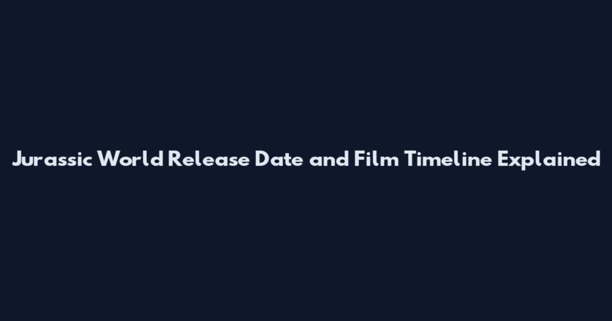 Jurassic World Release Date and Film Timeline Explained