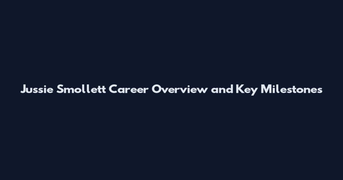 Jussie Smollett Career Overview and Key Milestones