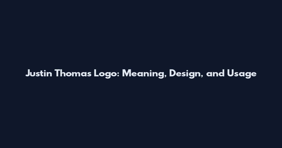 Justin Thomas Logo: Meaning, Design, and Usage