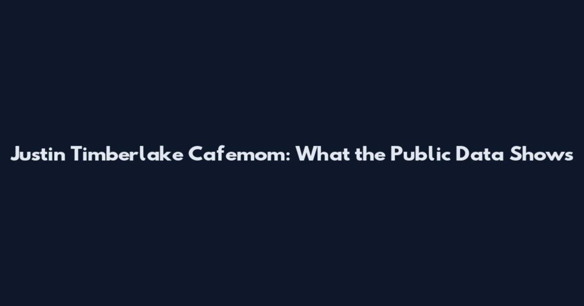 Justin Timberlake Cafemom: What the Public Data Shows