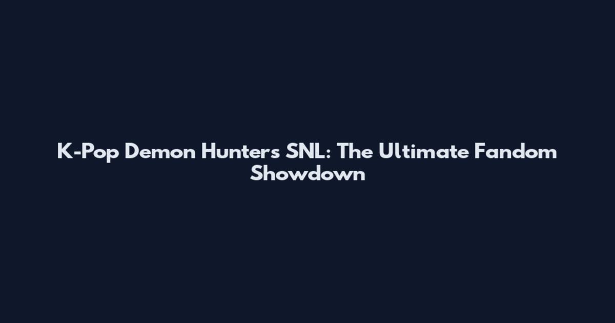 K-Pop Demon Hunters SNL: The Ultimate Fandom Showdown