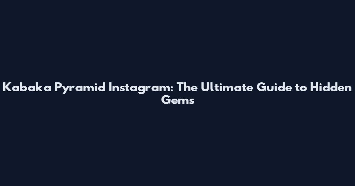 Kabaka Pyramid Instagram: The Ultimate Guide to Hidden Gems