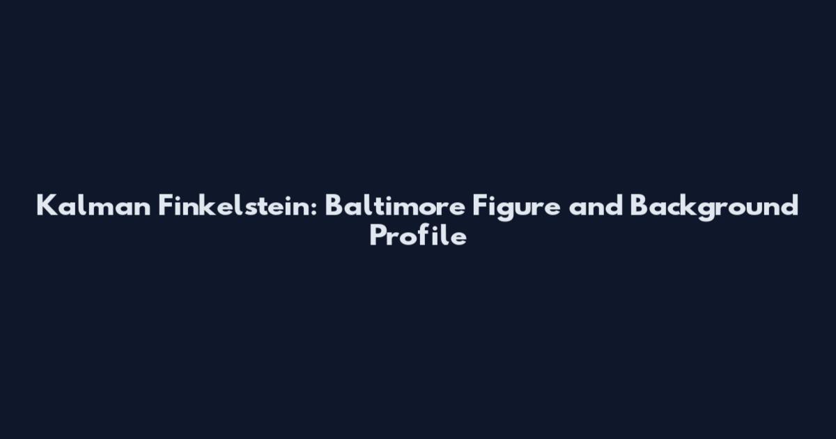 Kalman Finkelstein: Baltimore Figure and Background Profile