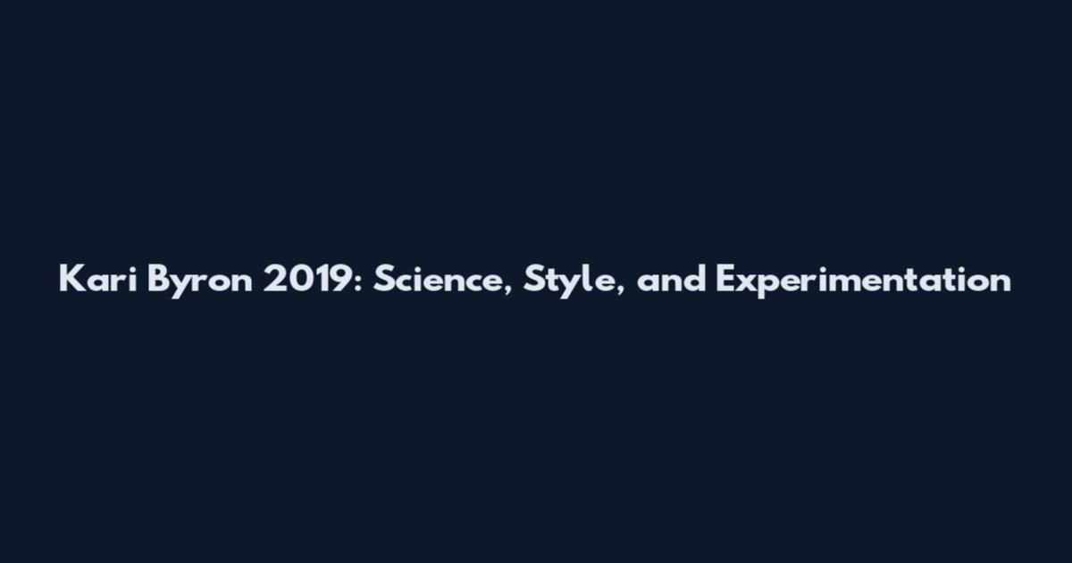 Kari Byron 2019: Science, Style, and Experimentation