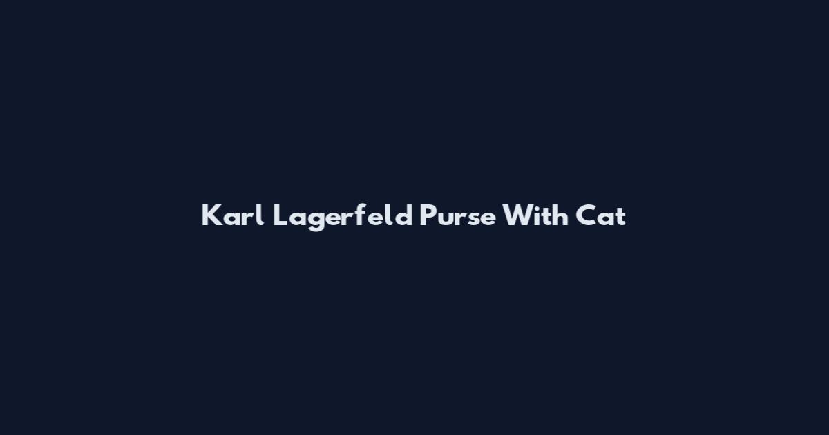 Karl Lagerfeld Purse With Cat