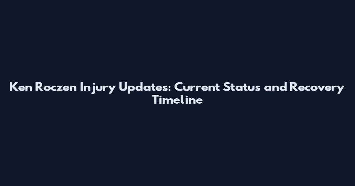 Ken Roczen Injury Updates: Current Status and Recovery Timeline