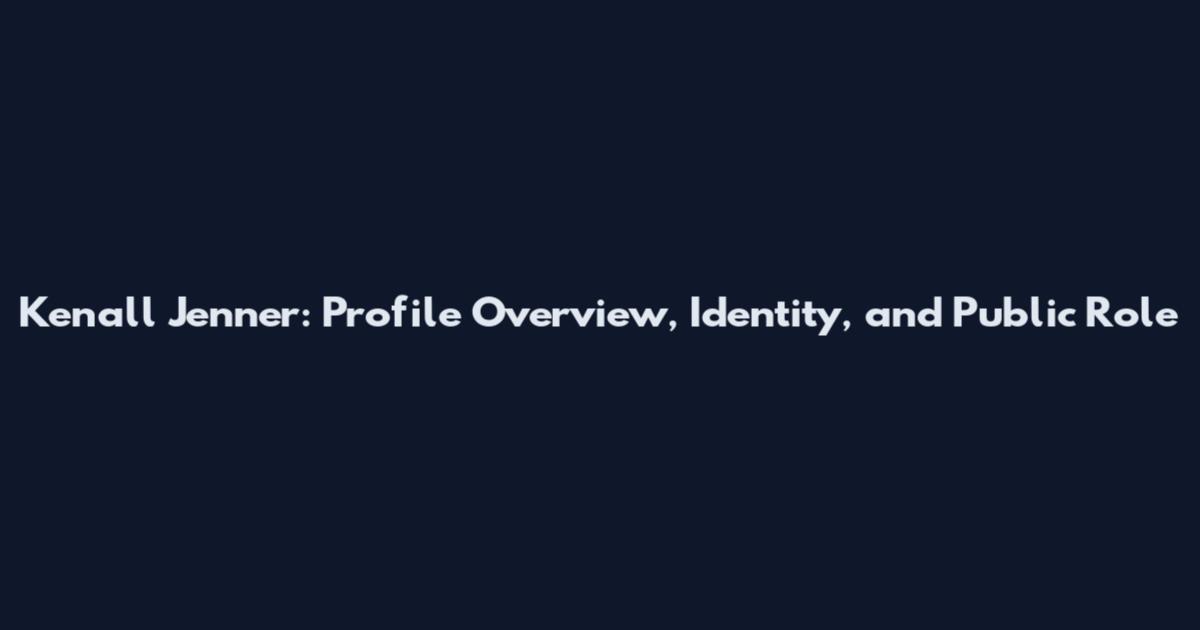 Kenall Jenner: Profile Overview, Identity, and Public Role