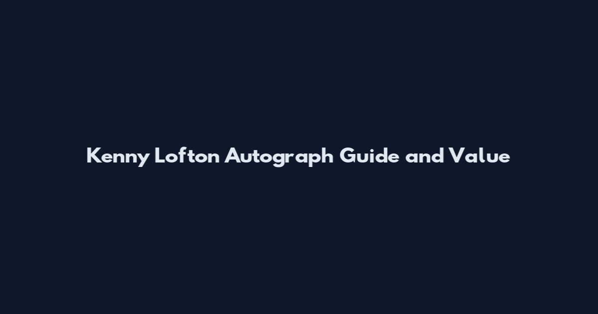 Kenny Lofton Autograph Guide and Value