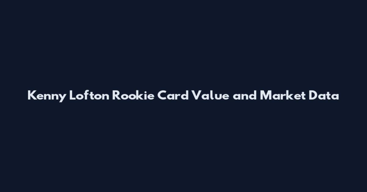 Kenny Lofton Rookie Card Value and Market Data