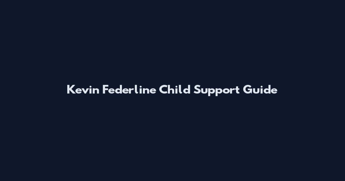 Kevin Federline Child Support Guide