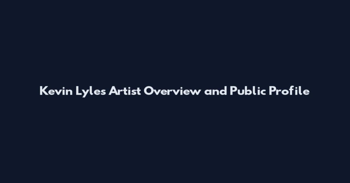 Kevin Lyles Artist Overview and Public Profile