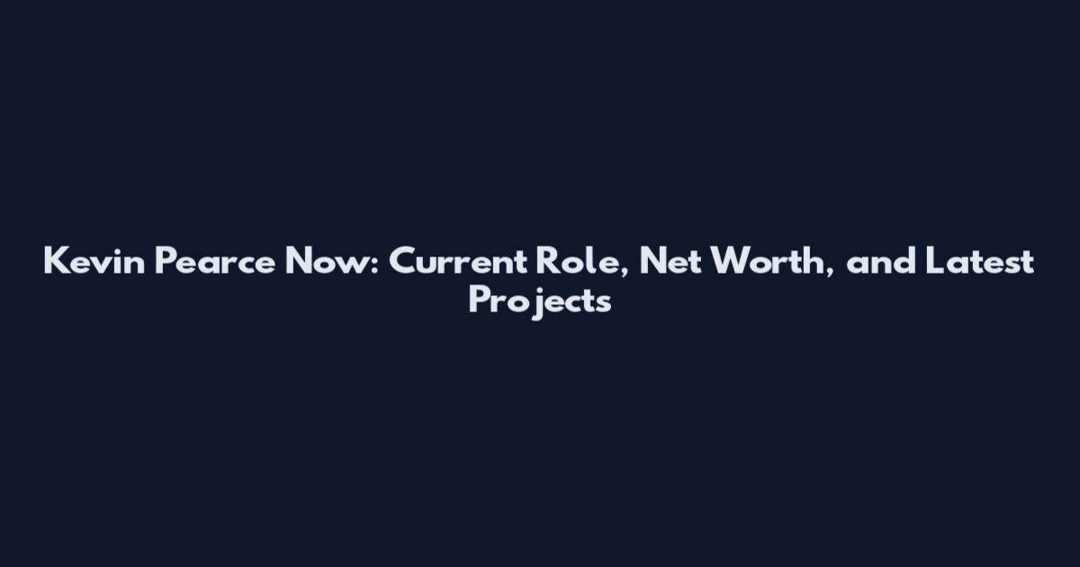 Kevin Pearce Now: Current Role, Net Worth, and Latest Projects