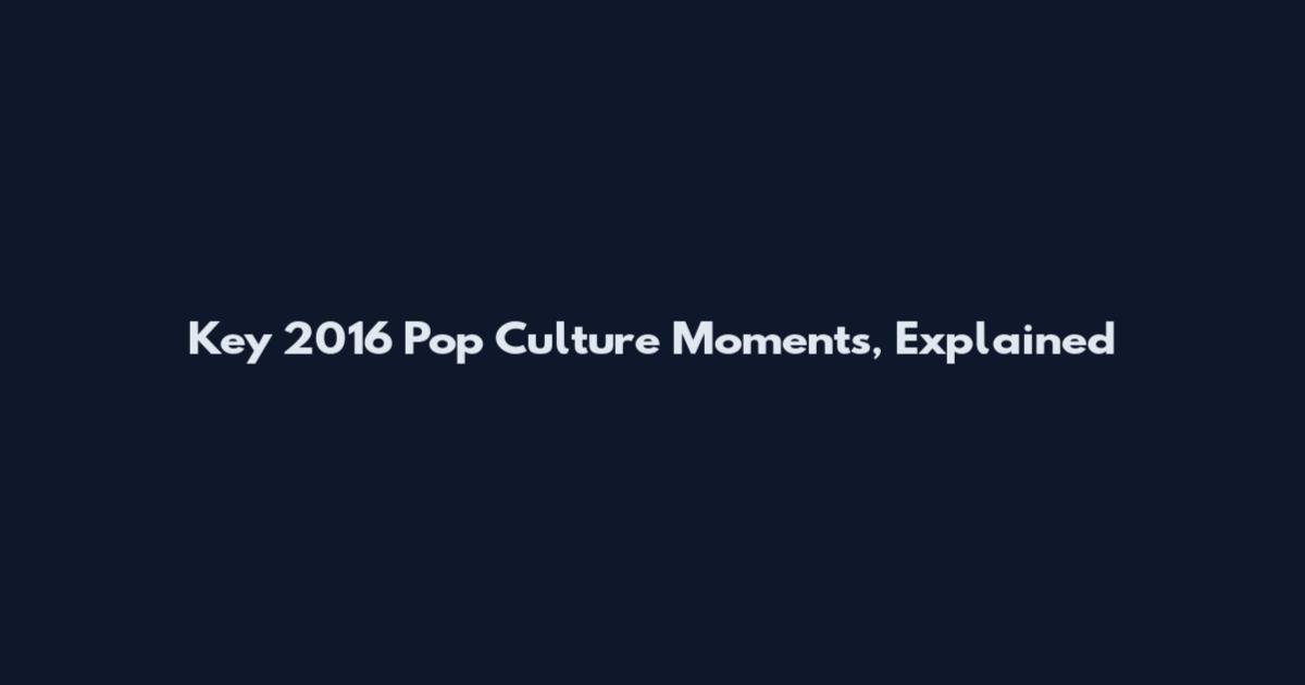 Key 2016 Pop Culture Moments, Explained