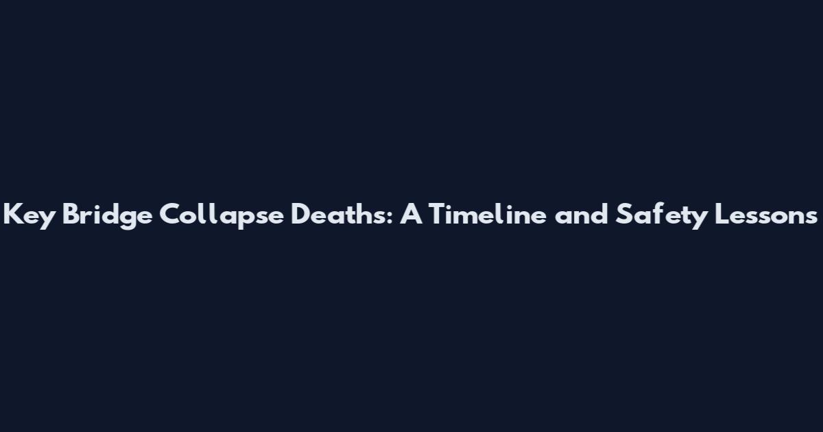 Key Bridge Collapse Deaths: A Timeline and Safety Lessons