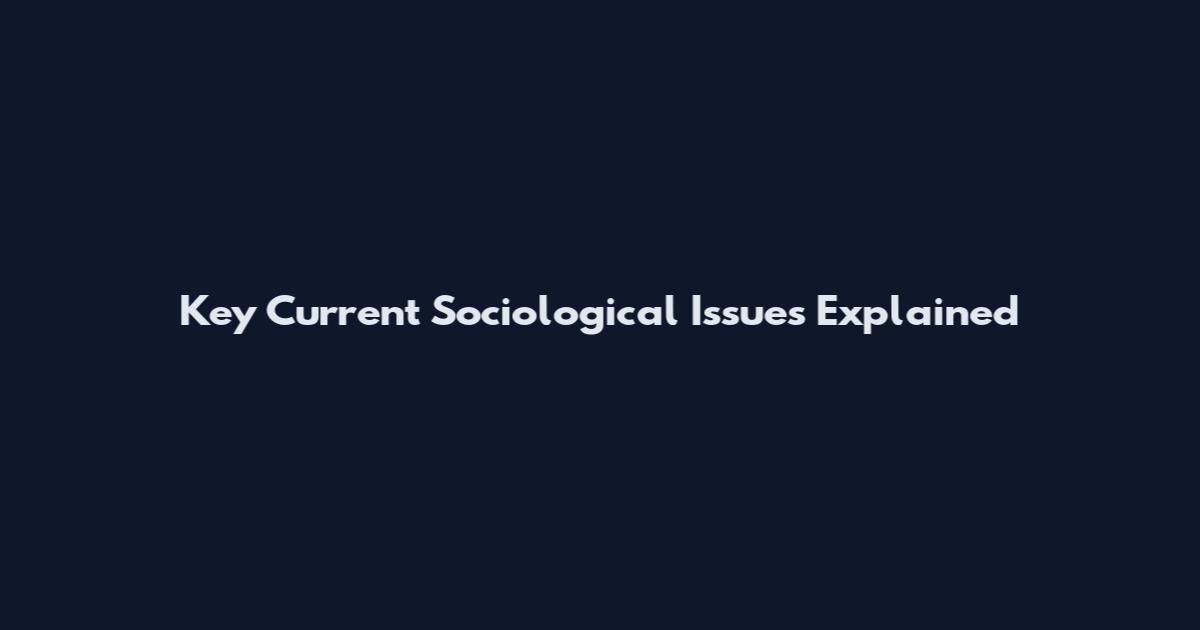 Key Current Sociological Issues Explained