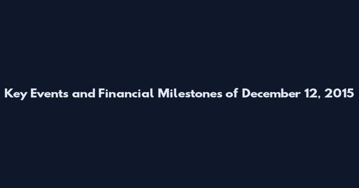 Key Events and Financial Milestones of December 12, 2015