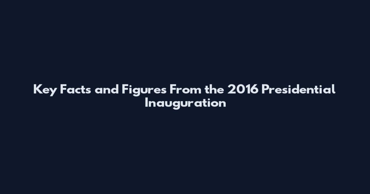Key Facts and Figures From the 2016 Presidential Inauguration