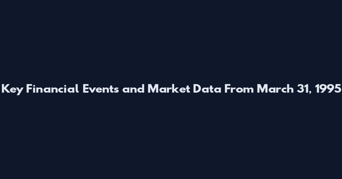Key Financial Events and Market Data From March 31, 1995