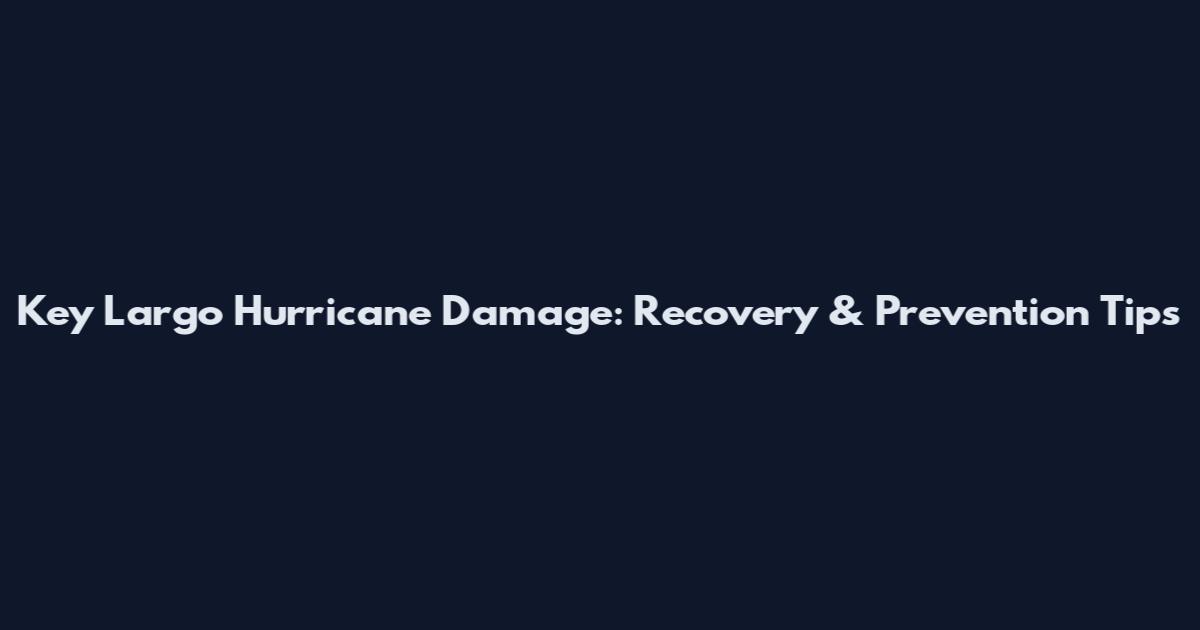 Key Largo Hurricane Damage: Recovery & Prevention Tips