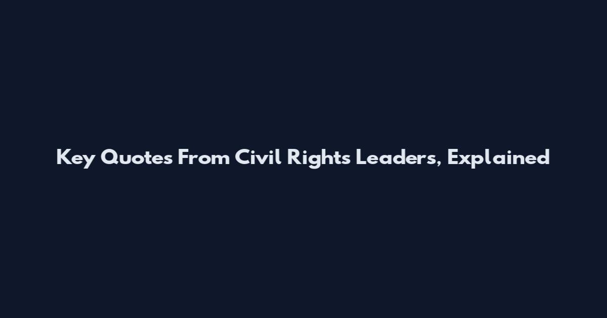 Key Quotes From Civil Rights Leaders, Explained
