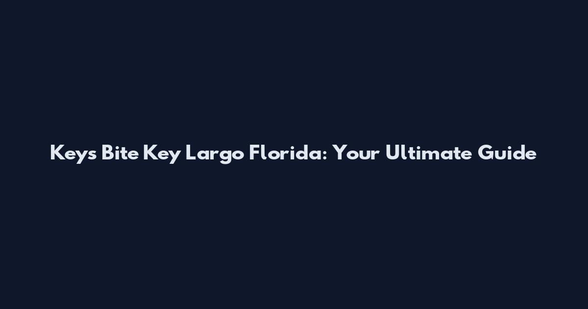 Keys Bite Key Largo Florida: Your Ultimate Guide