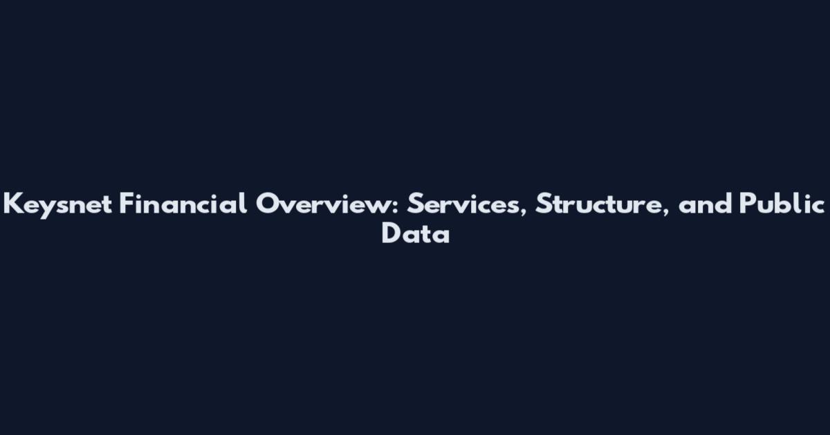 Keysnet Financial Overview: Services, Structure, and Public Data