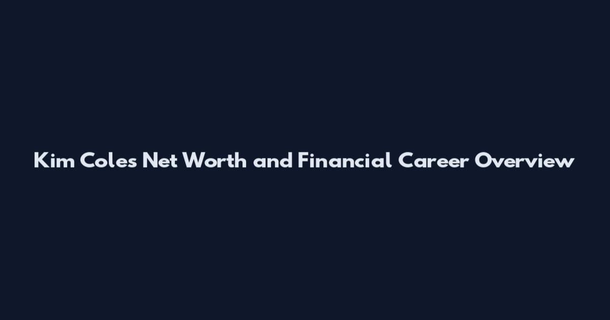 Kim Coles Net Worth and Financial Career Overview