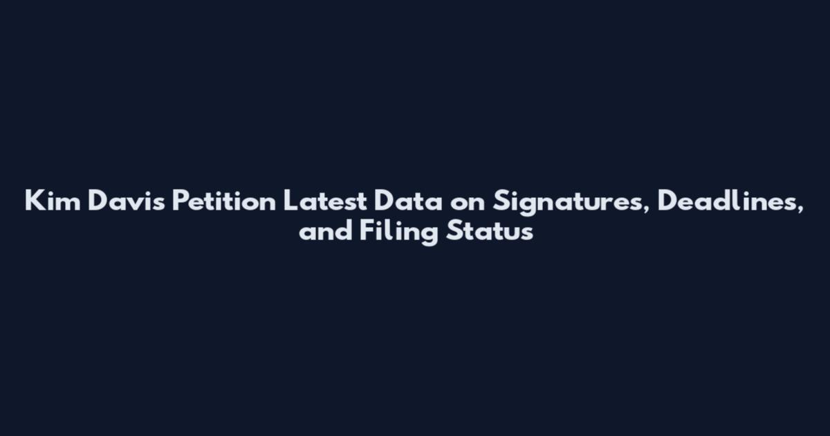 Kim Davis Petition Latest Data on Signatures, Deadlines, and Filing Status