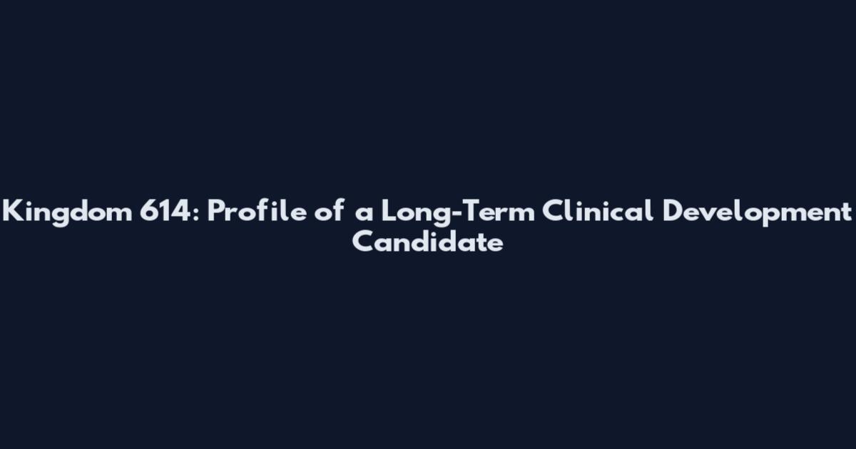 Kingdom 614: Profile of a Long-Term Clinical Development Candidate