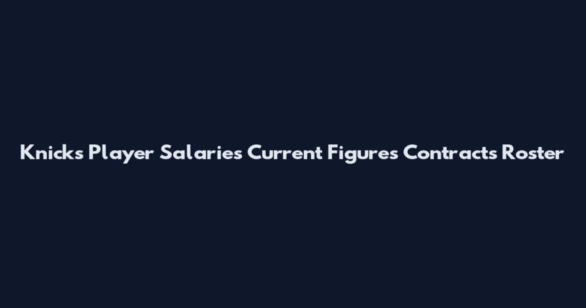 Knicks Player Salaries Current Figures Contracts Roster