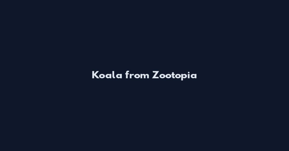 Koala from Zootopia