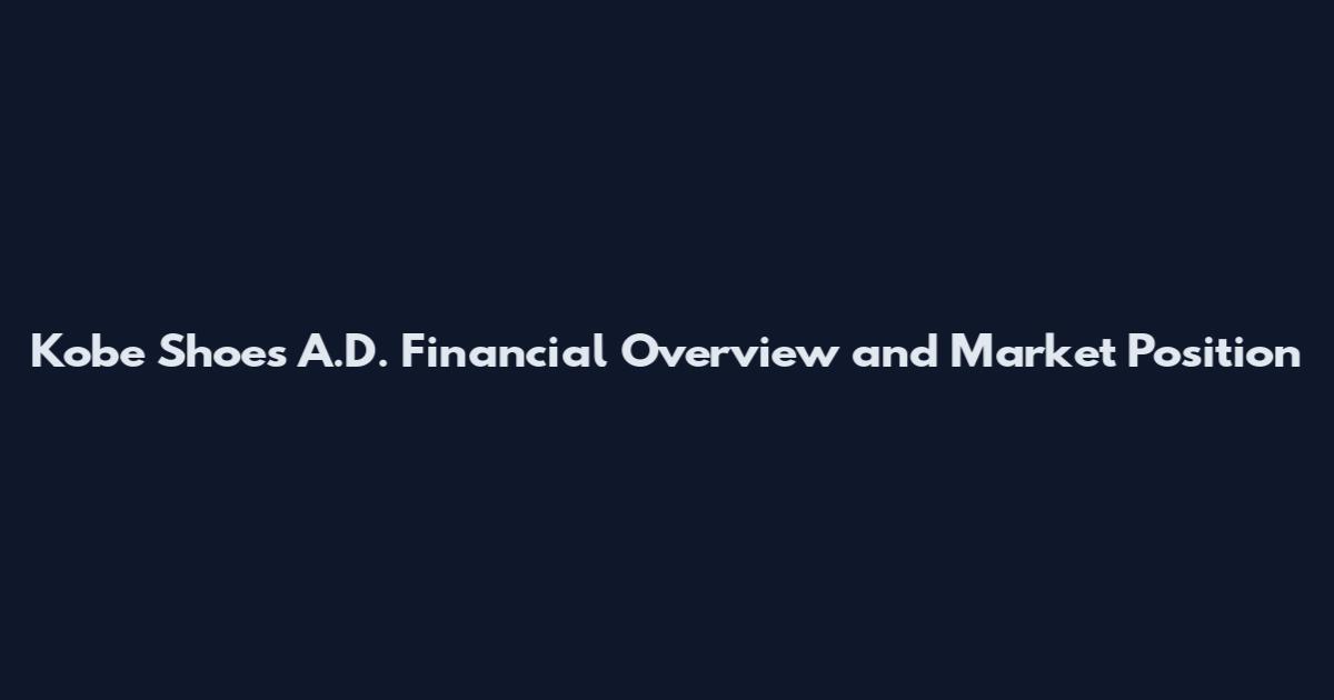 Kobe Shoes A.D. Financial Overview and Market Position