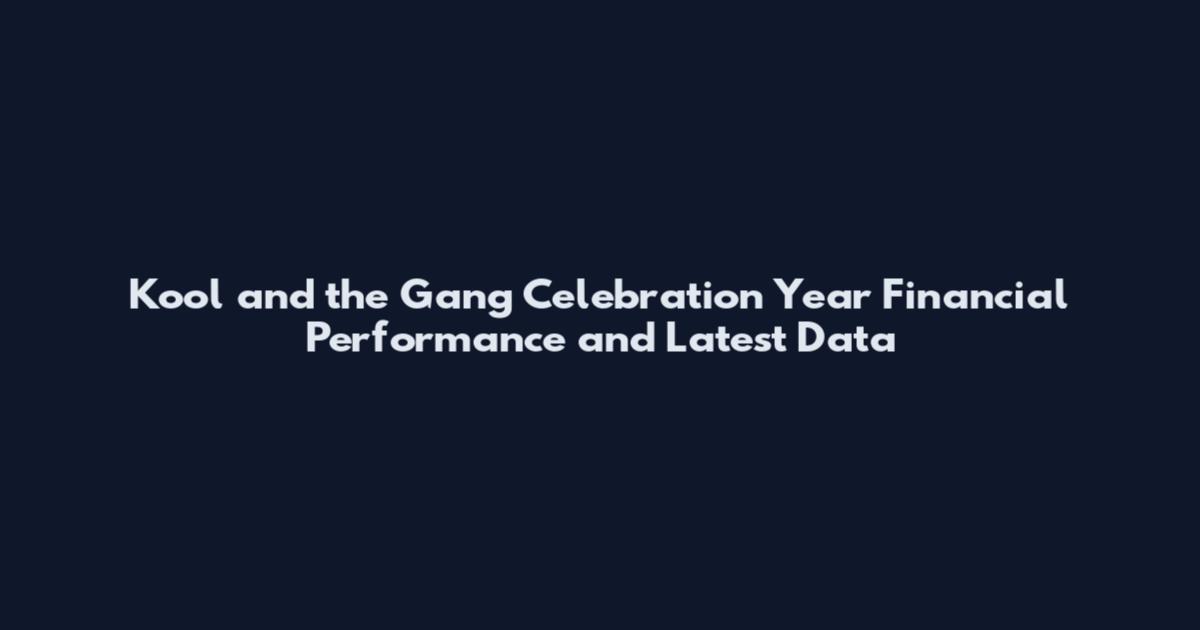 Kool and the Gang Celebration Year Financial Performance and Latest Data
