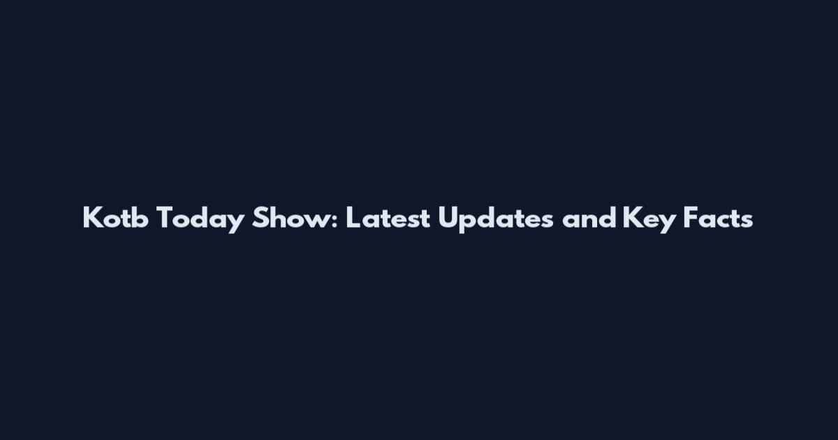 Kotb Today Show: Latest Updates and Key Facts