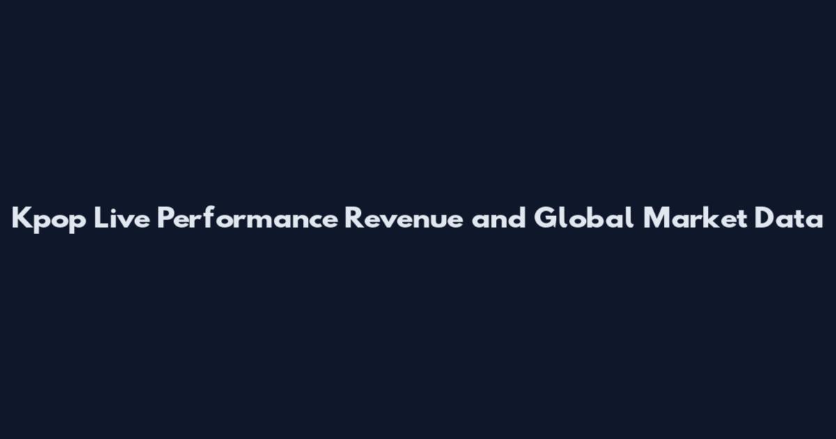 Kpop Live Performance Revenue and Global Market Data