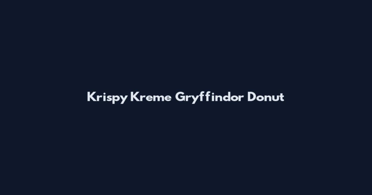 Krispy Kreme Gryffindor Donut